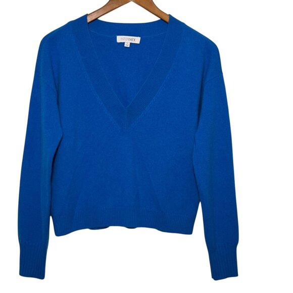 INTERMIX Sweaters - 100% Cashmere Blue Sweater Preppy Minimalist Lagom Capsule Layer Size Small